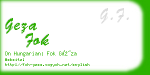 geza fok business card